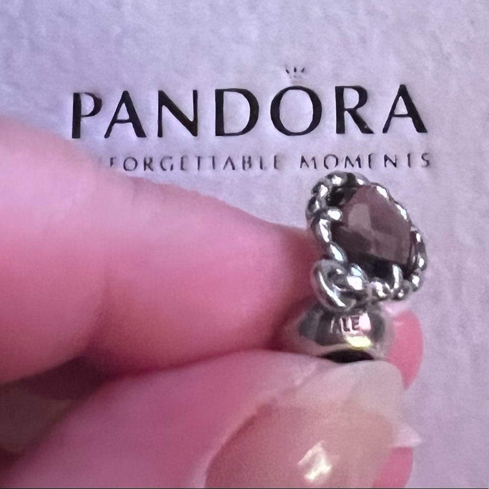 Pandora brown stone dangly charm